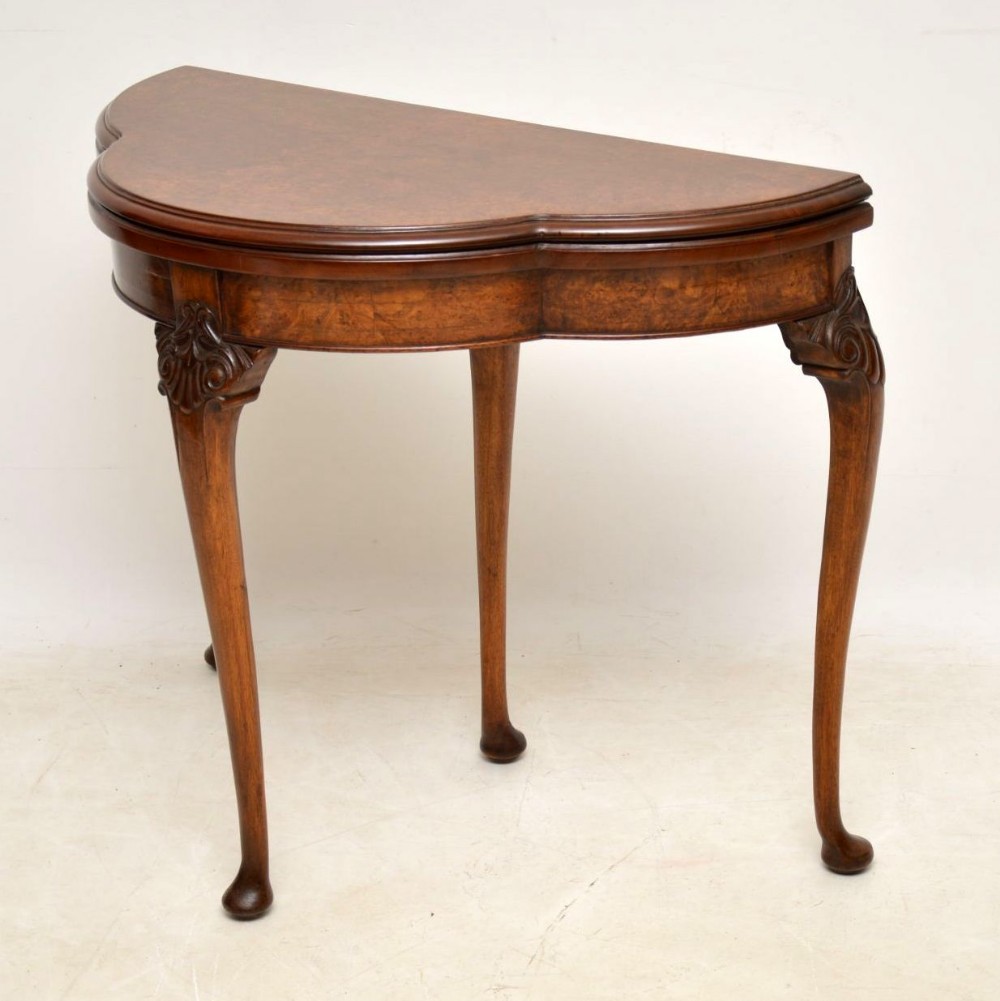Antique Burr Walnut Card Table