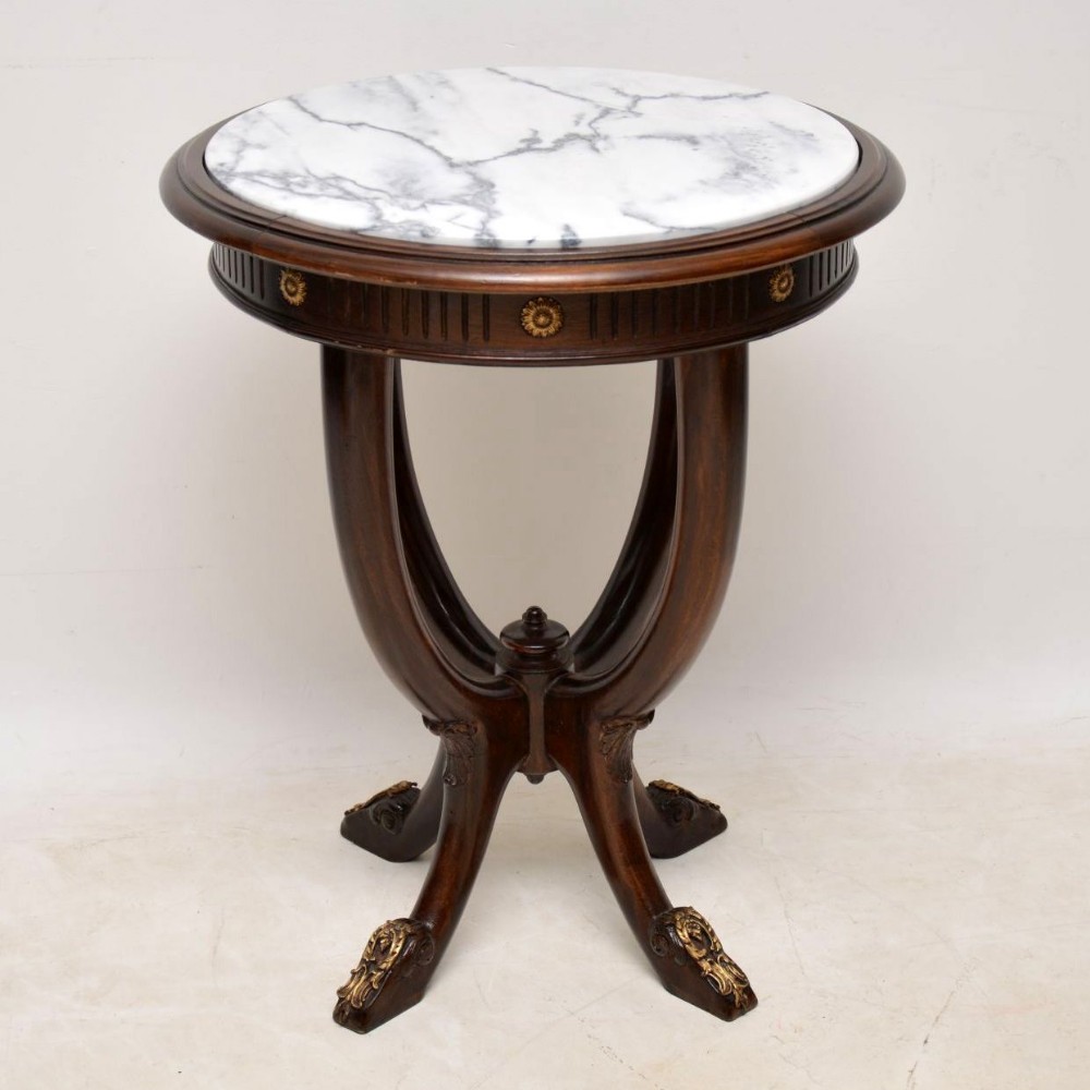 Antique French Marble Top Occasional Table