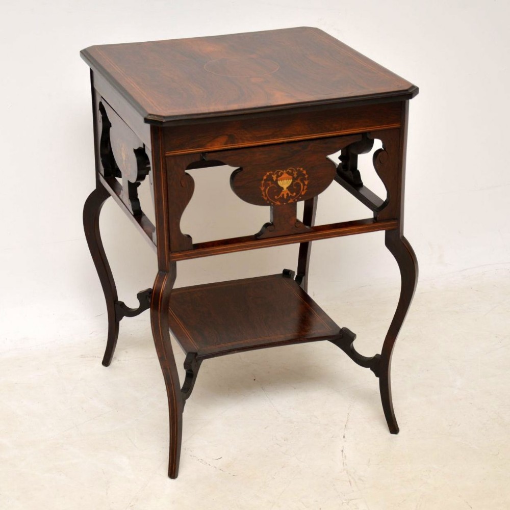 Antique Victorian Inlaid Rosewood Occasional Table
