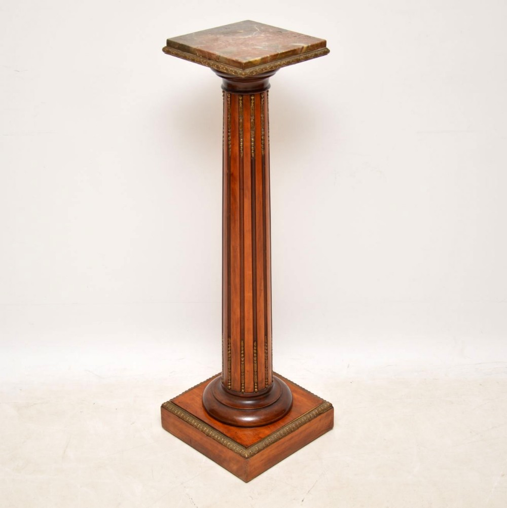 Antique Marble Top Pedestal Column