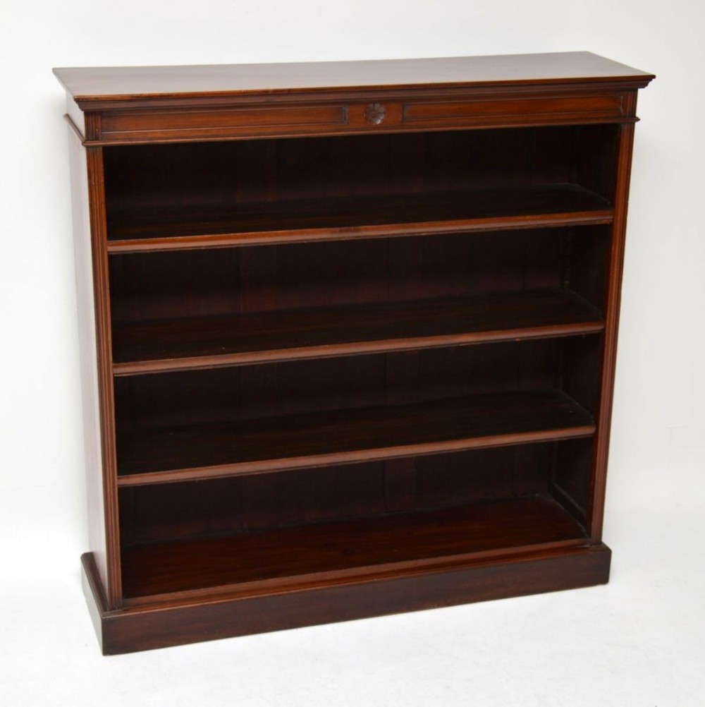 Antique Victorian Mahogany Open Bookcase