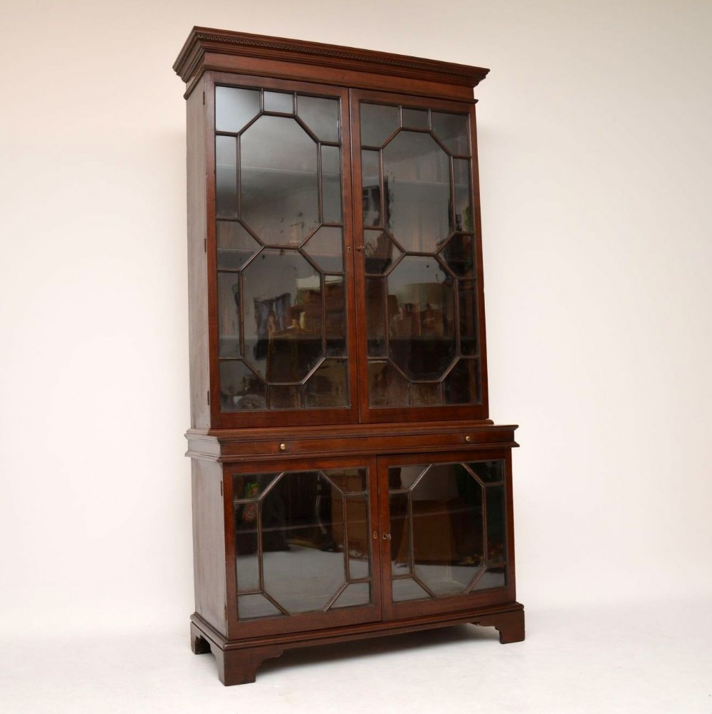 Antique Period George III Mahogany Two Section Bookcase