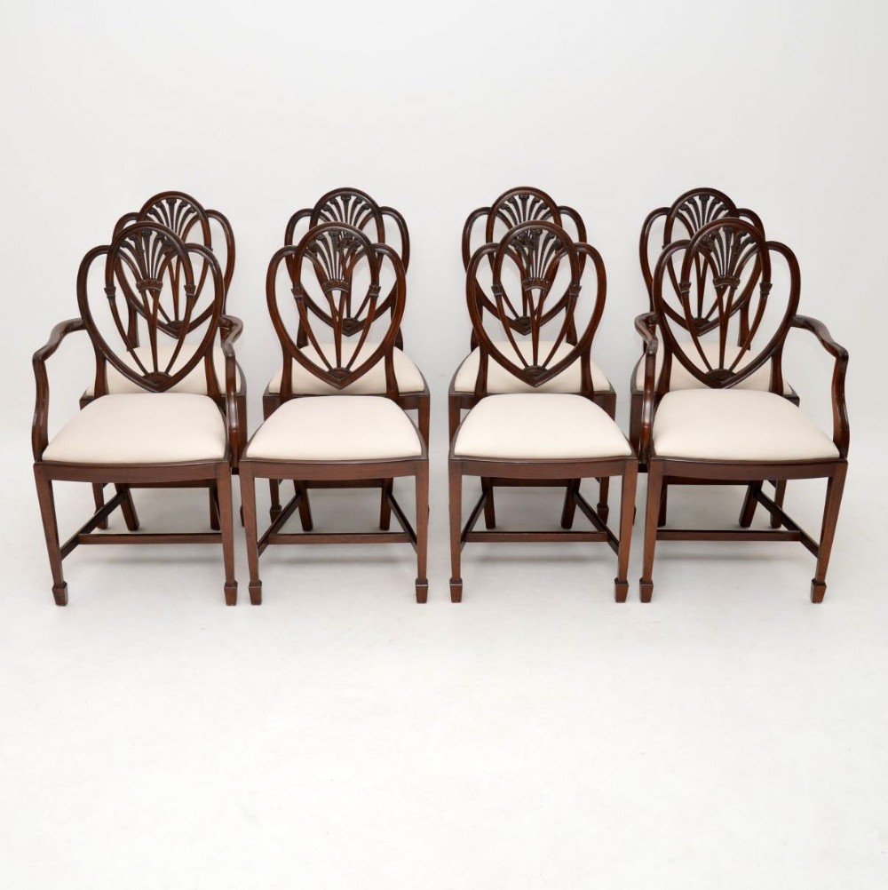 Set of 8 Antique Georgian Style Mahogany Dining Chairs