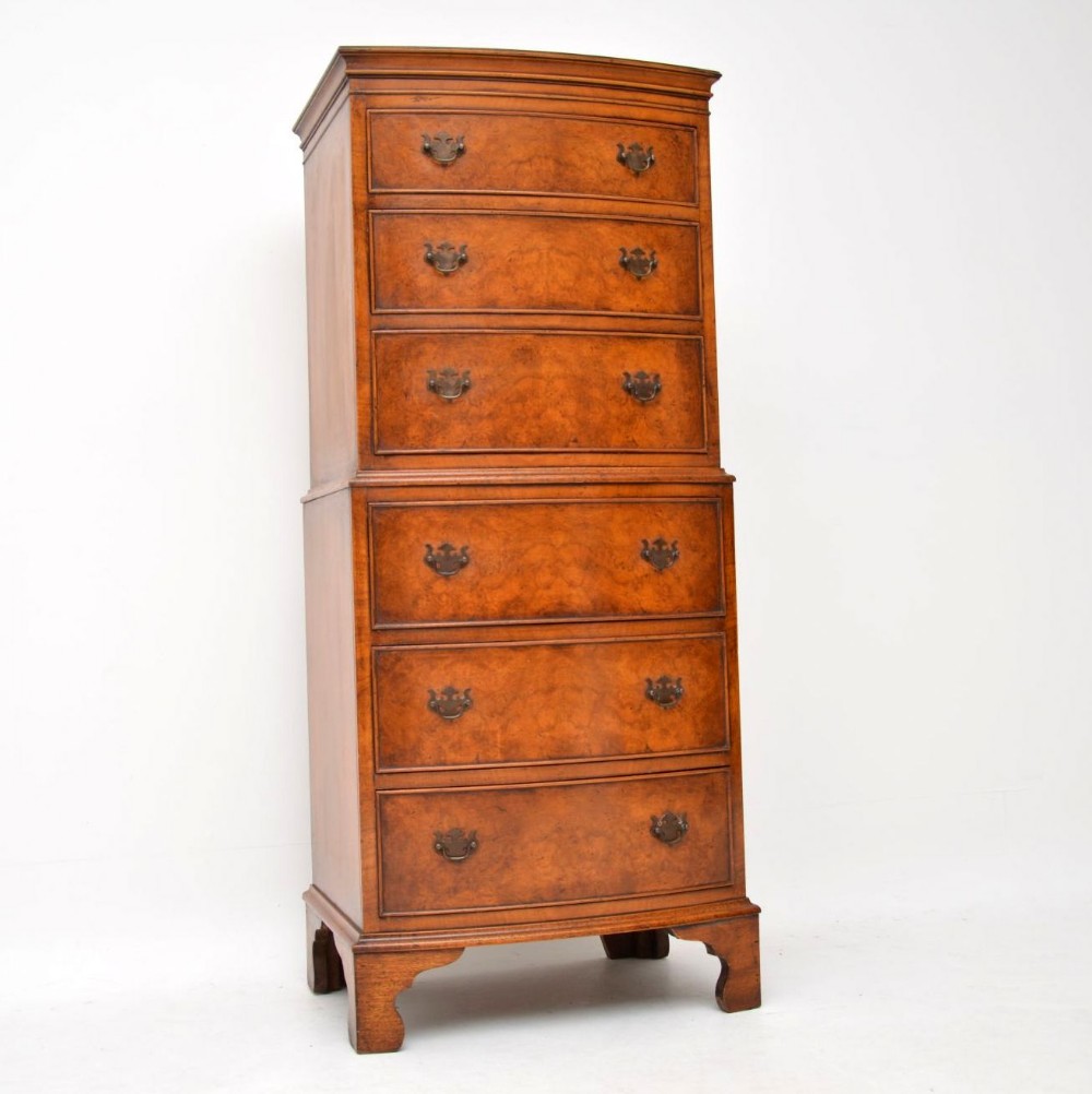 Antique Burr Walnut Chest on Chest