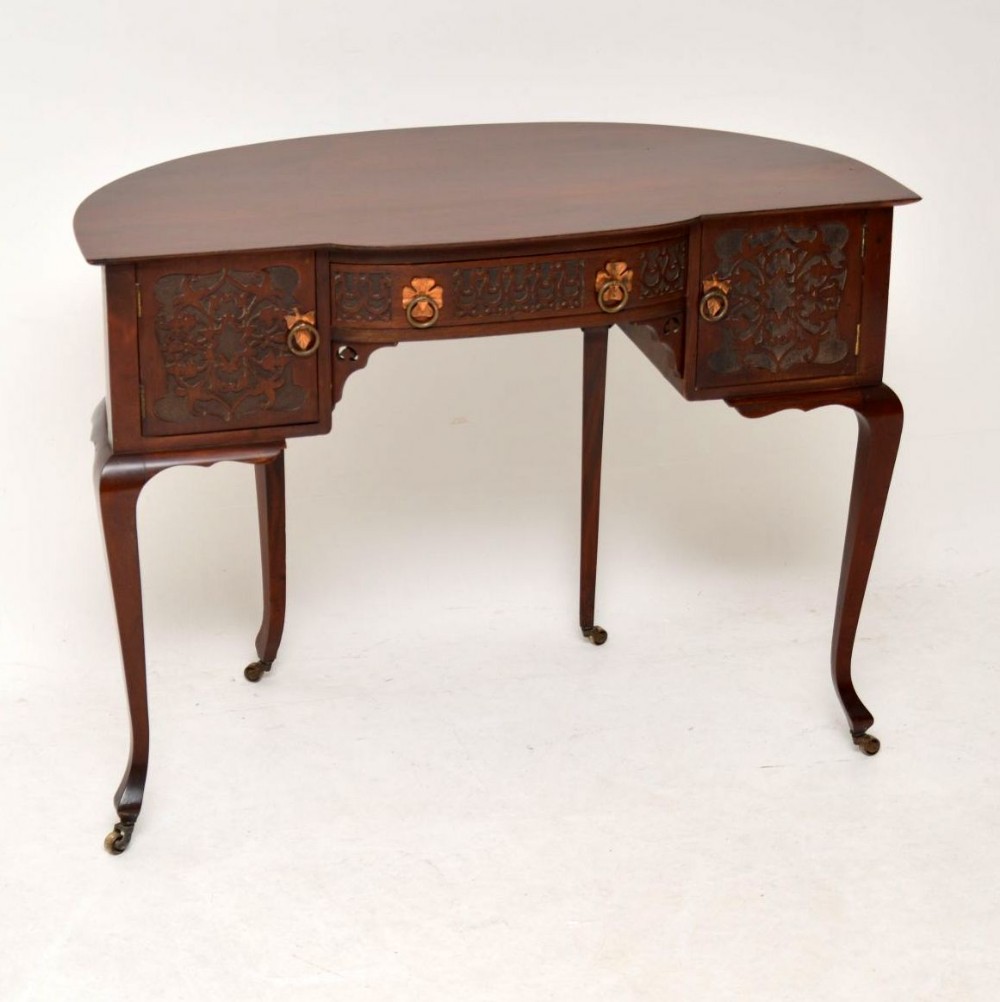 Antique Art Nouveau Mahogany Desk