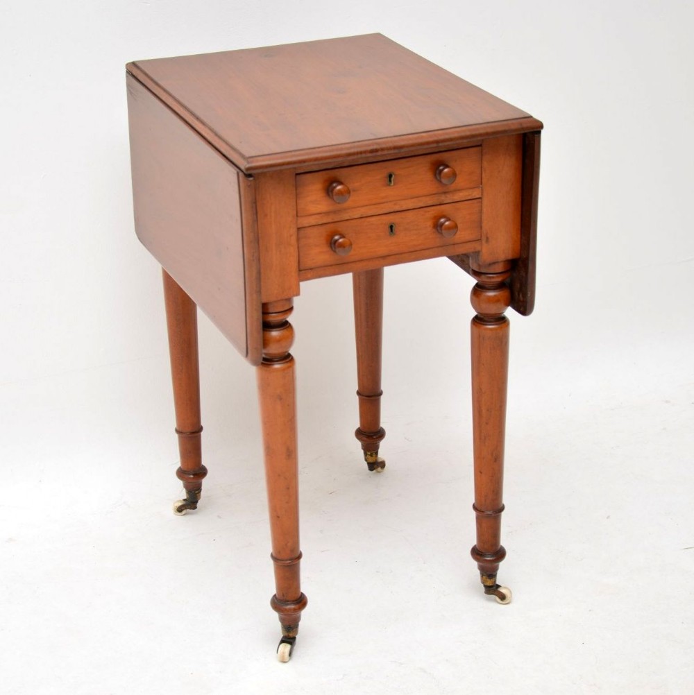 Antique Victorian Mahogany Drop Leaf Side Table