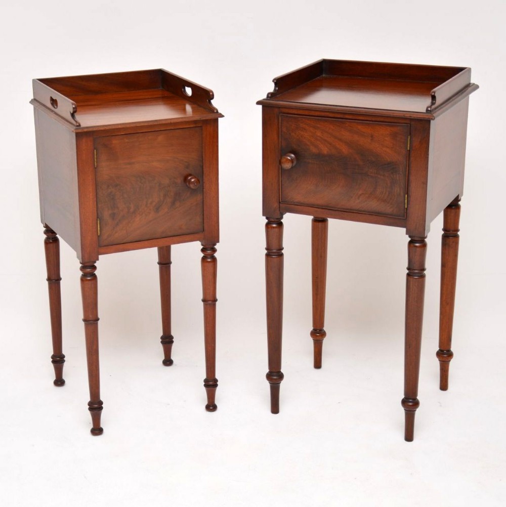 Matched Pair of Antique Victorian Mahogany Side Cabinets
