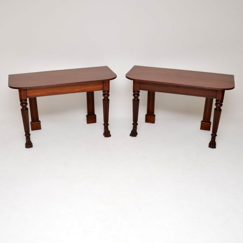 Pair of Antique Mahogany Console Tables
