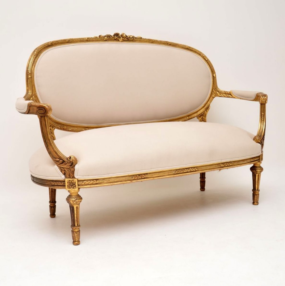 Antique French Gilt Wood Sofa