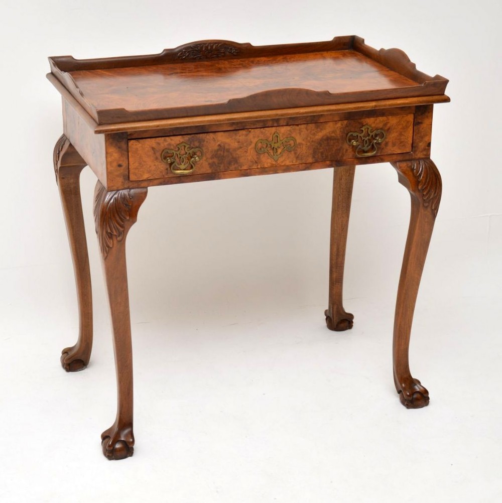 Antique Burr Walnut Tray Top Side Table