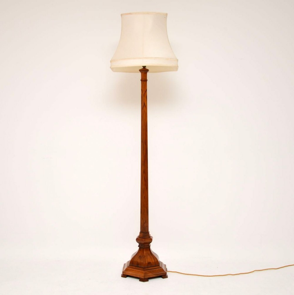 Antique Figured Walnut Lamp Stand