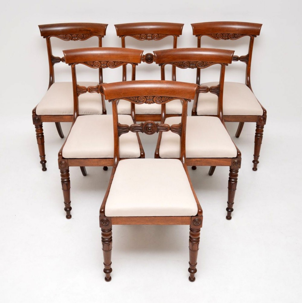 Set of 6 Antique Rosewood William IV Dining Chairs