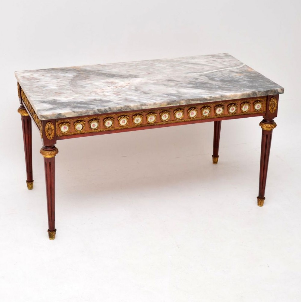 Antique French Marble Top Coffee Table