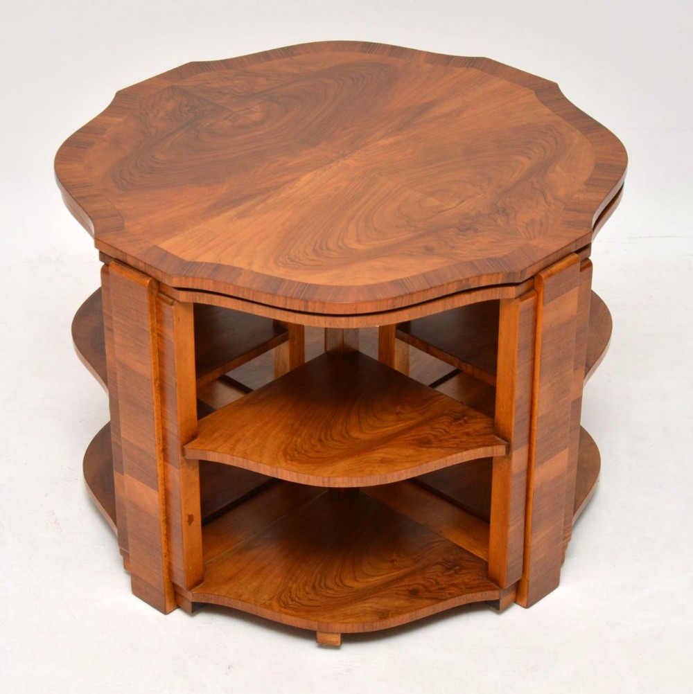 Set of Five 1920’s Art Deco Walnut Nesting Coffee Table