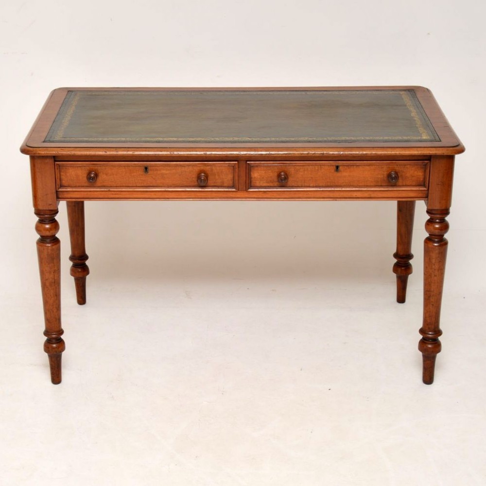 Antique Victorian Mahogany Leather Top Writing Table