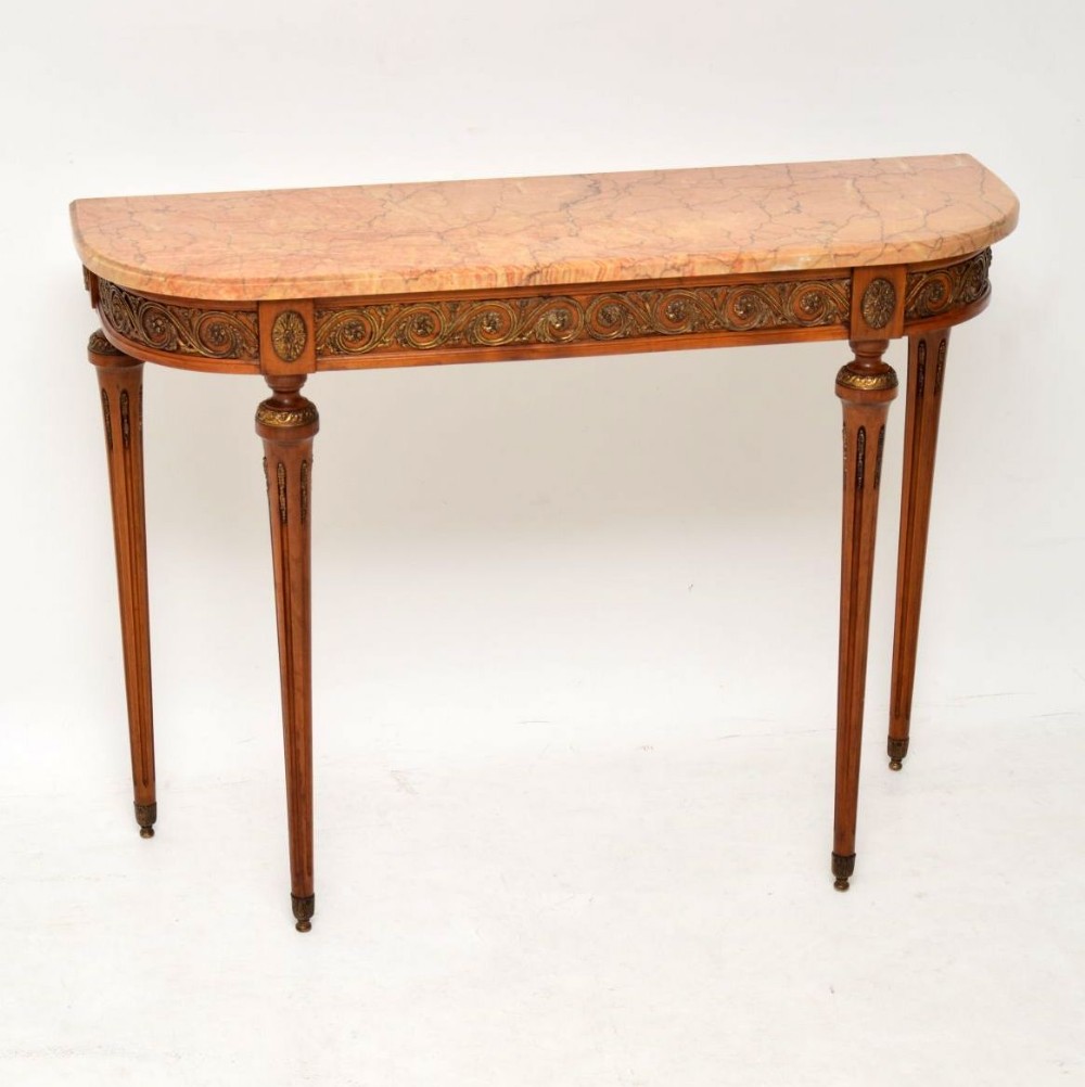 Antique French Marble Top Console Table