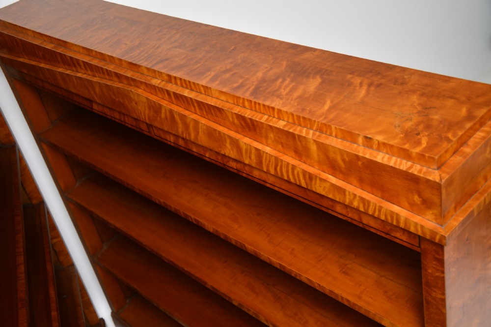 Pair of Antique Swedish Biedermeier Satin Birch Open Bookcases View III