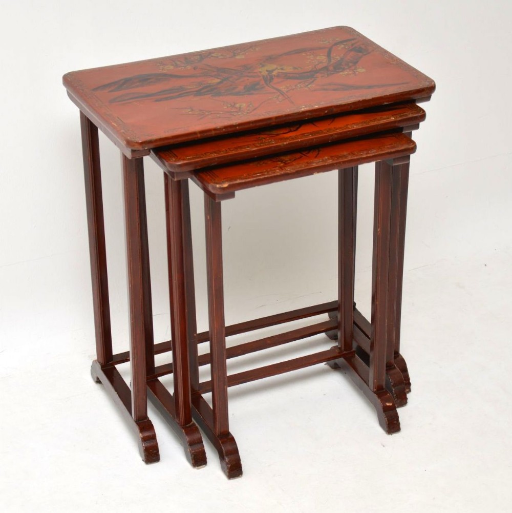 Antique Japanned Nest of Three Tables