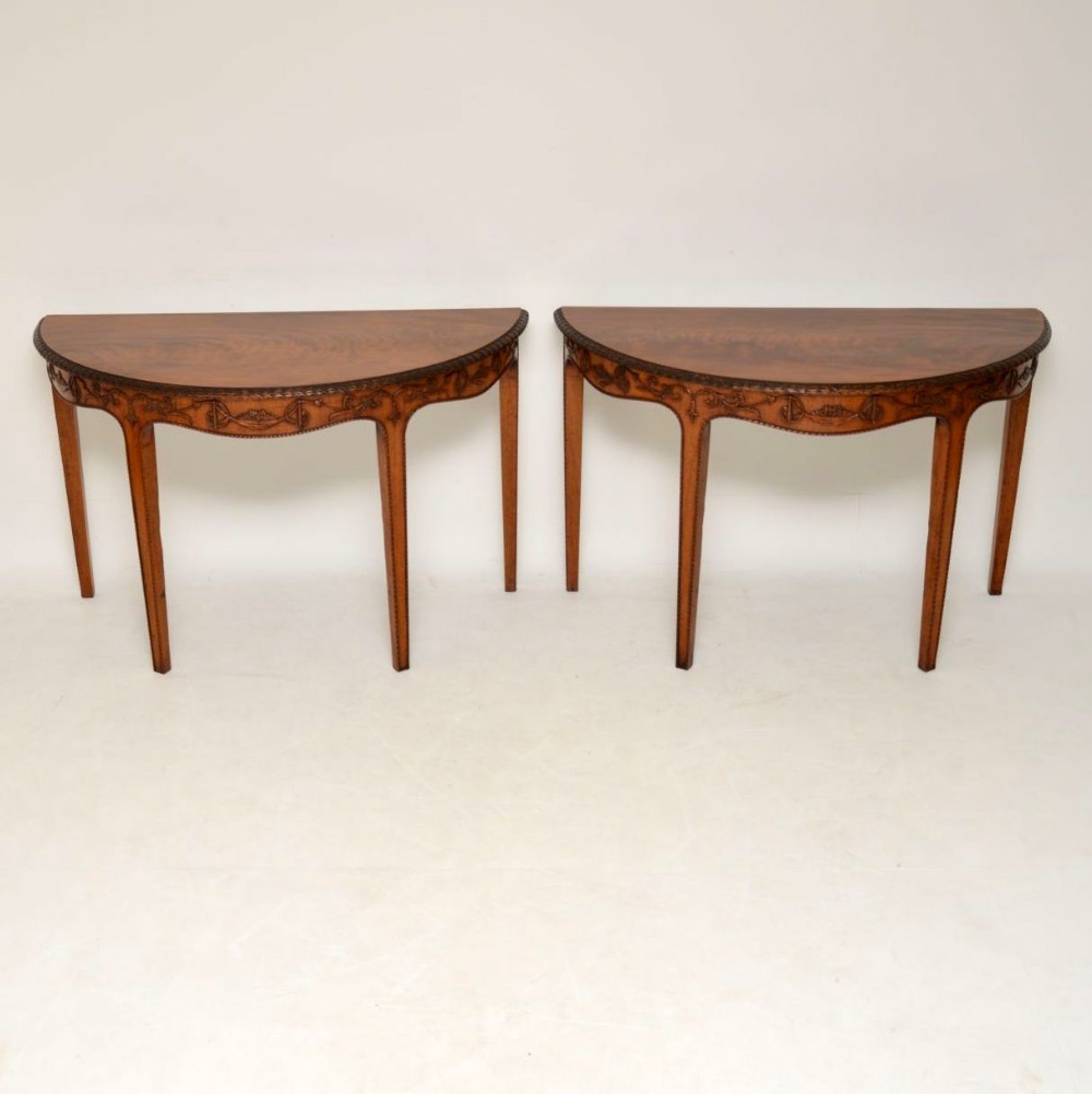 Pair of Antique Georgian Mahogany Console Tables