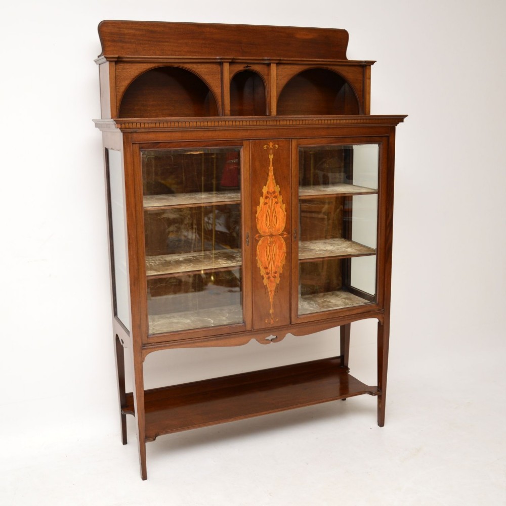 Antique Arts & Crafts Inlaid Mahogany Cabinet Liberty of London