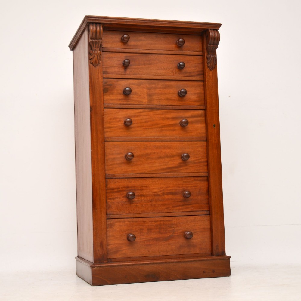 Antique Victorian Mahogany Wellington Chest of Drawers