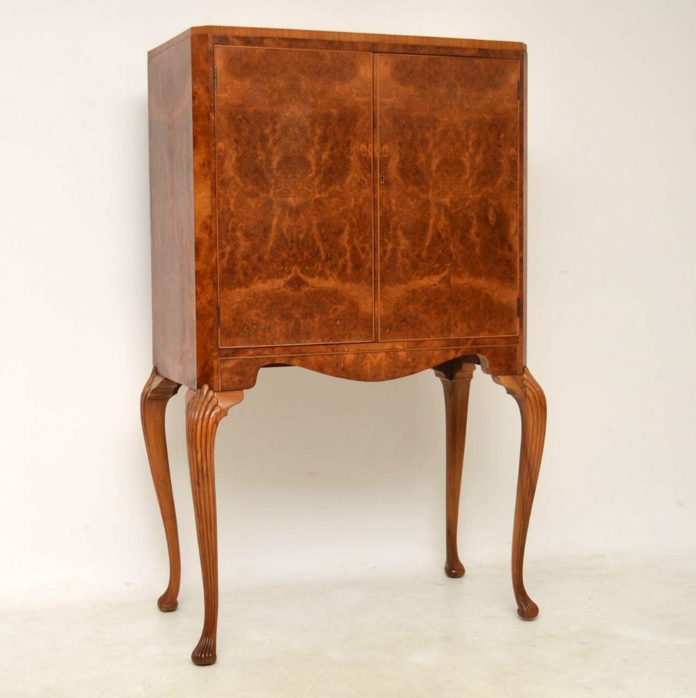 Antique Burr Walnut Cocktail Cabinet