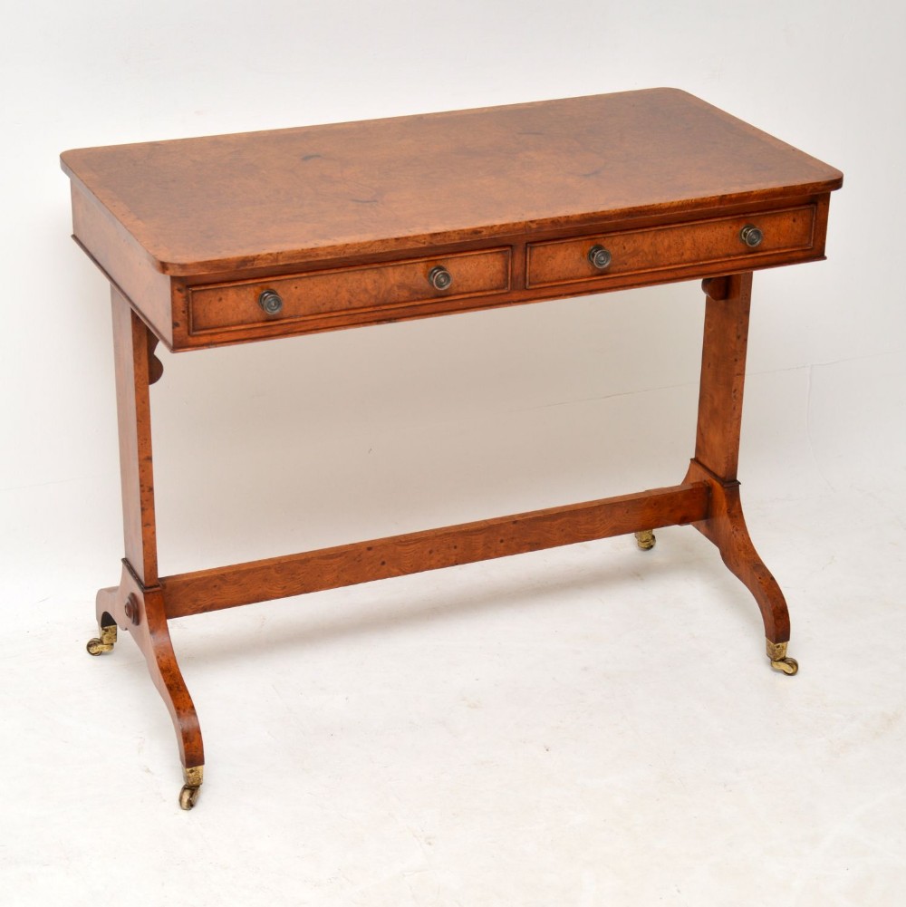 Antique Regency Style Burr Elm Writing Table