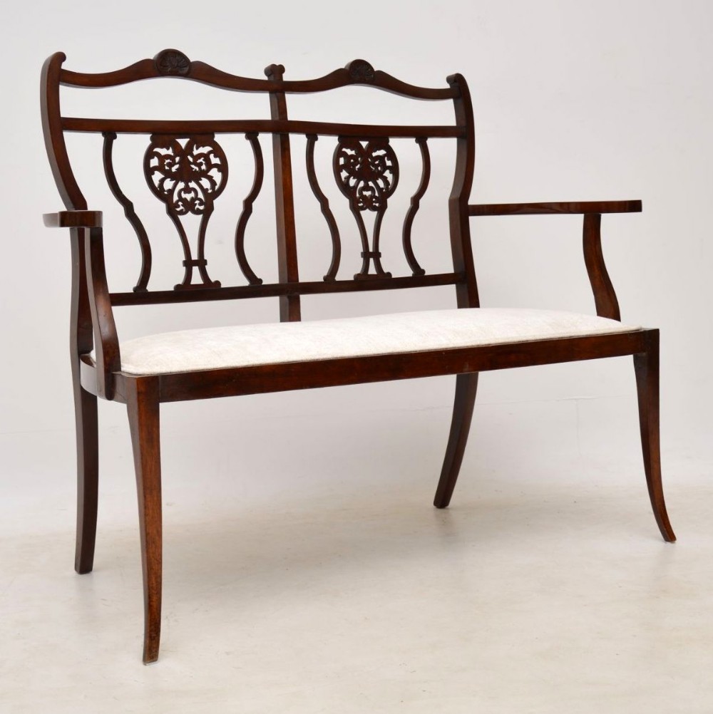 Antique Mahogany Two Seater Settee