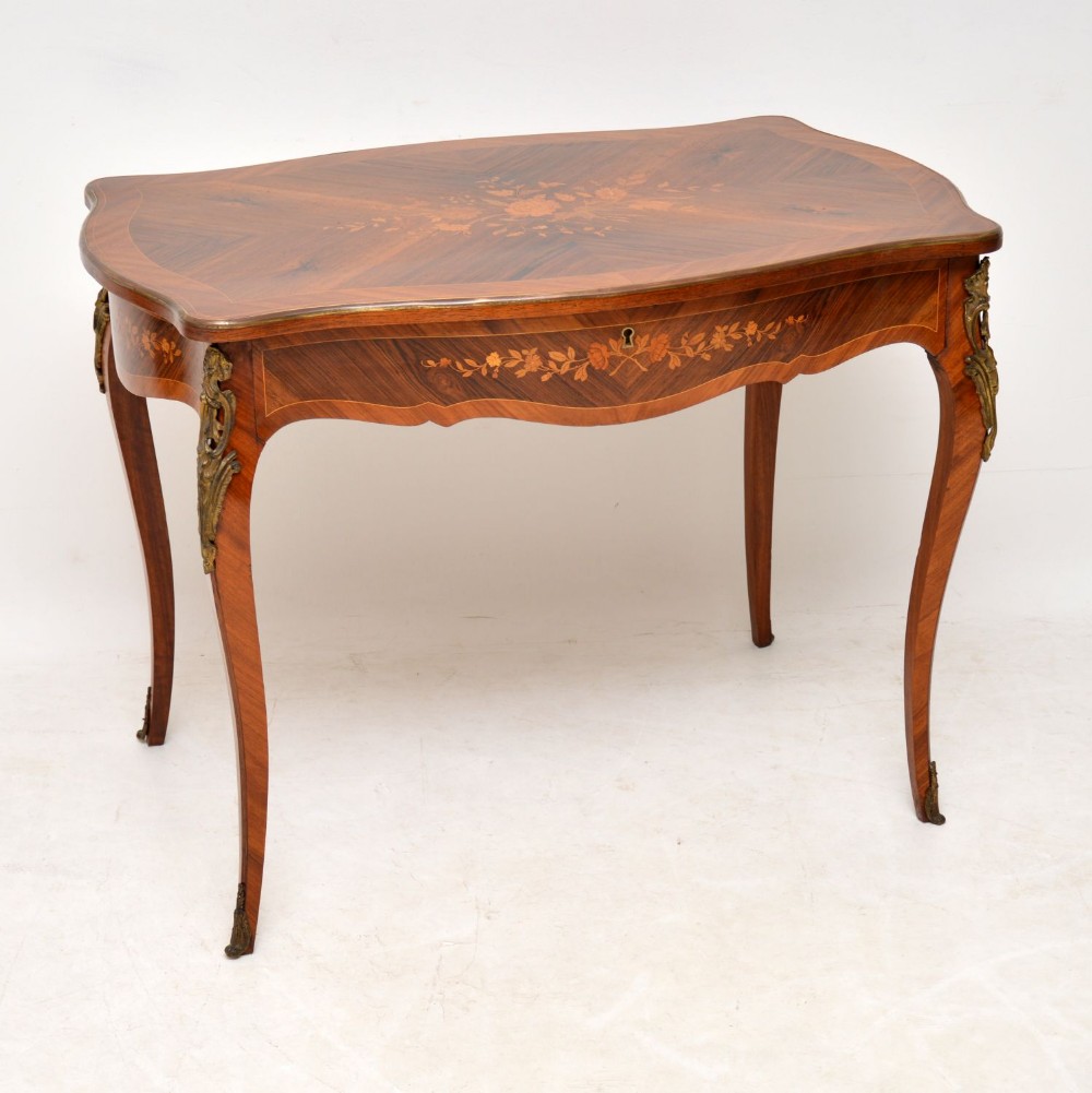 Antique French Kingwood & Rosewood Bureau Plat Desk