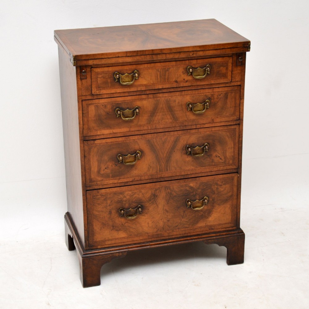 Antique Georgian Burr Walnut Bachelors Chest of Drawers