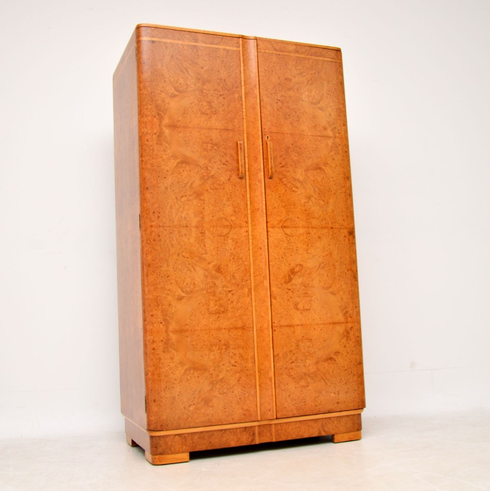 1920s Art Deco Burr Walnut Compactum Wardrobe
