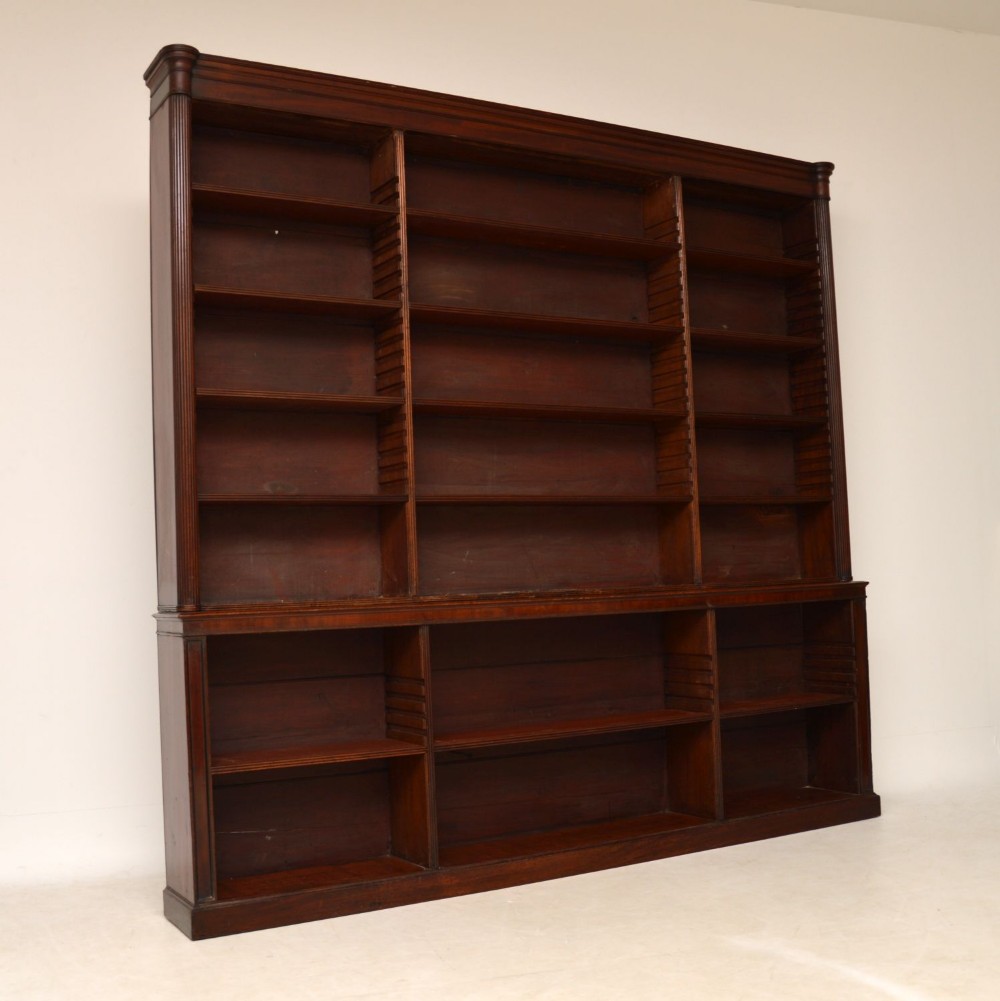 Antique Victorian Mahogany Open Bookcase