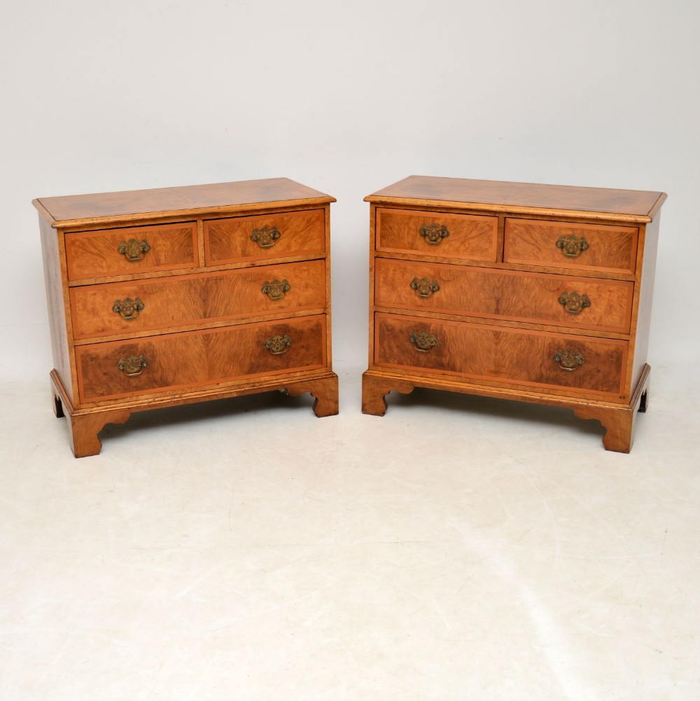 
Pair of Antique Burr Walnut Chest of Drawers