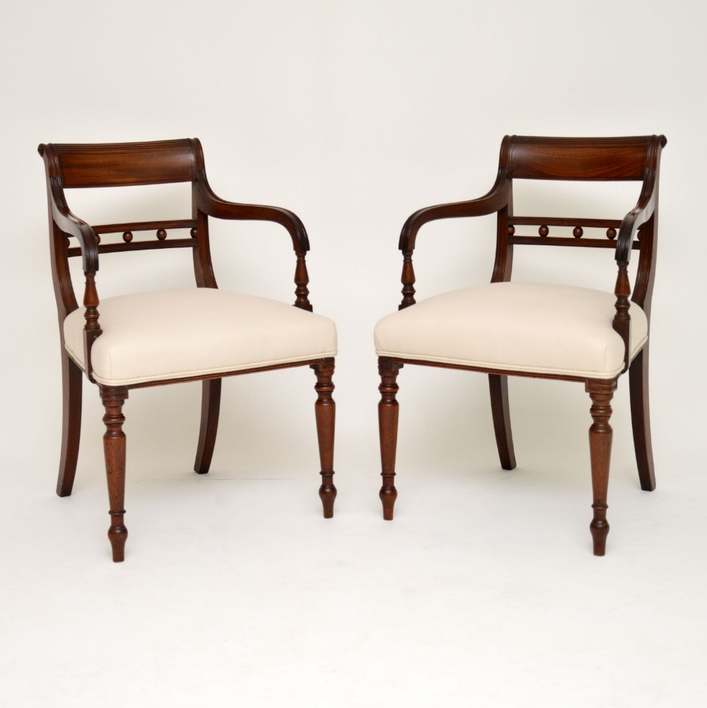 
Pair of Antique George III Mahogany Open Armchairs