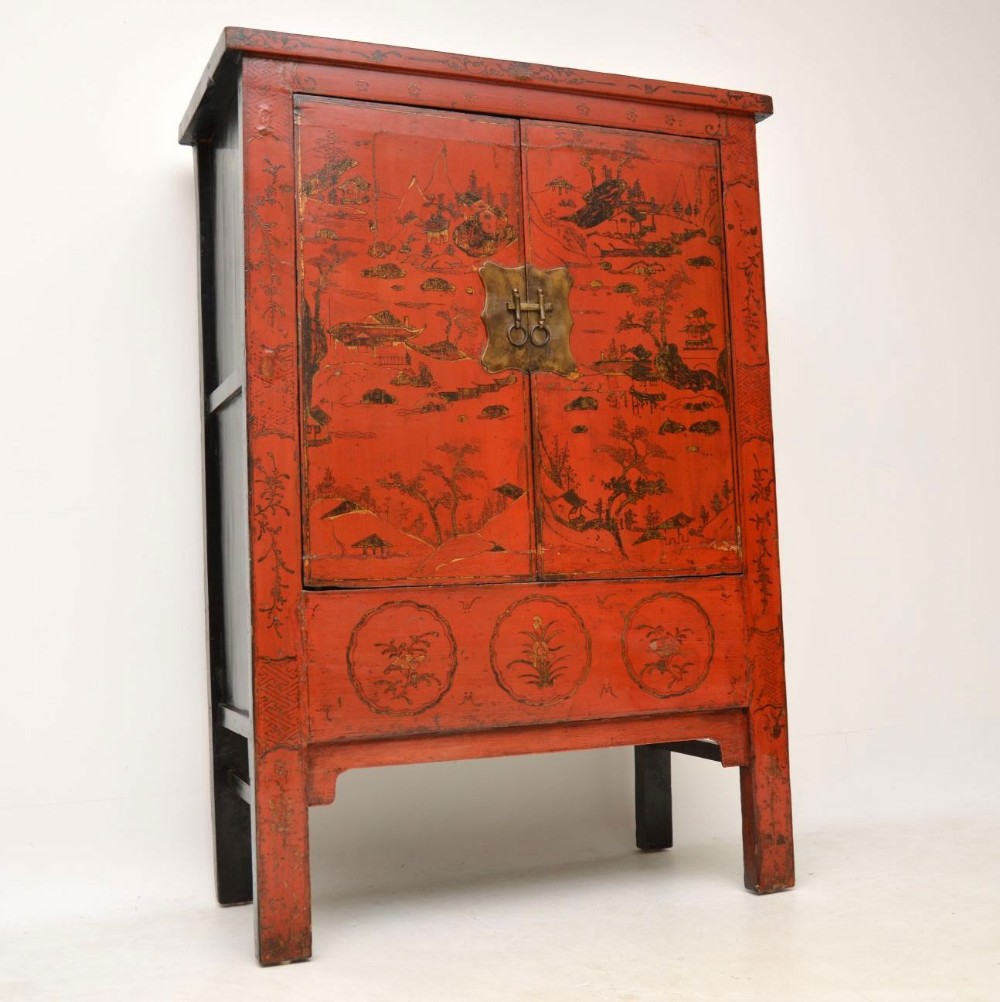 Antique Chinese Lacquered Wedding Cabinet