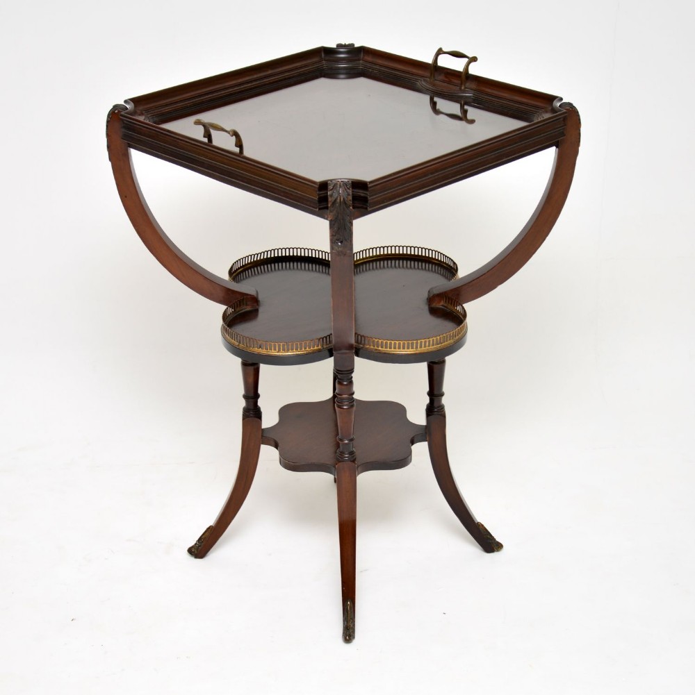 Antique Edwardian Mahogany Tray Top Side Table