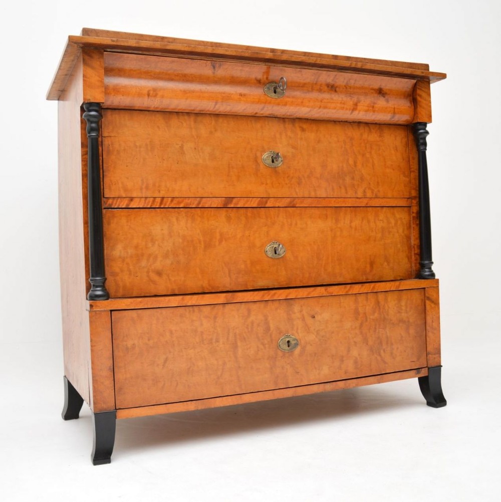 Antique Swedish Biedermeier Satin Birch Chest of Drawers
