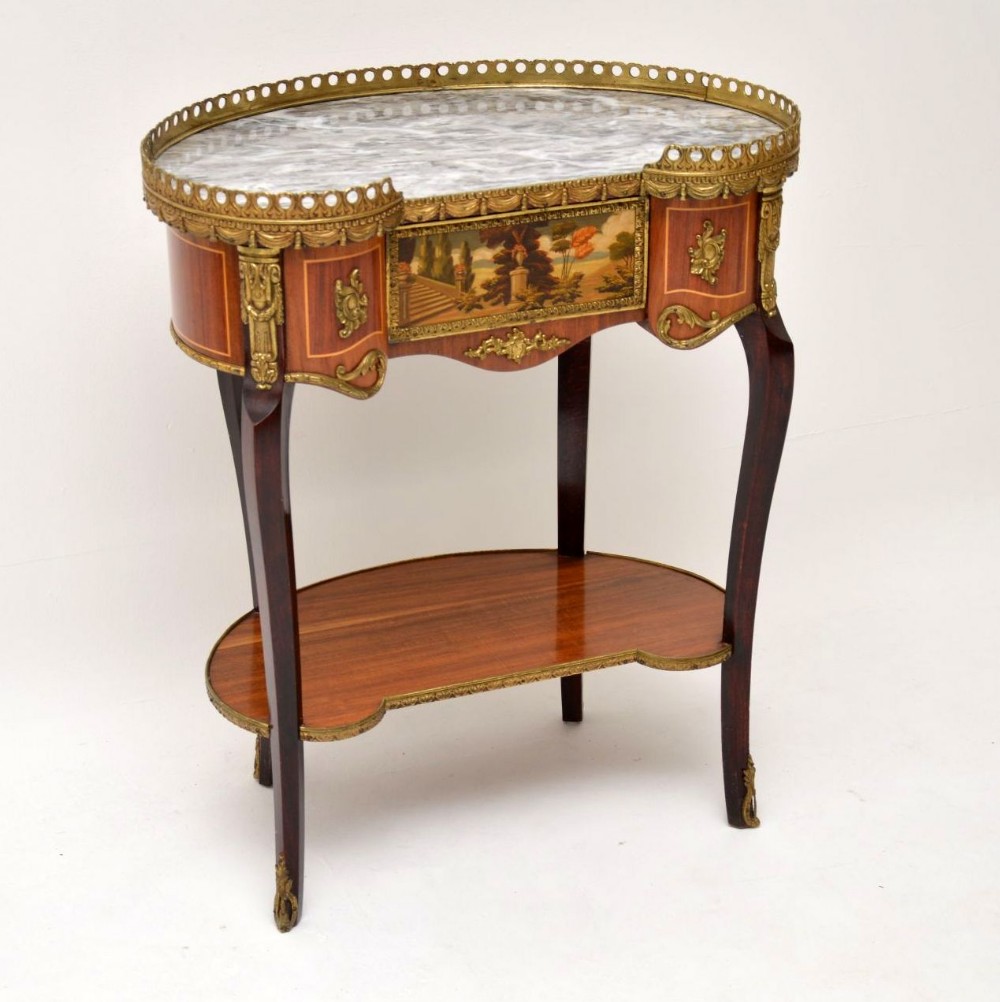 Antique French Marble Top Side Table