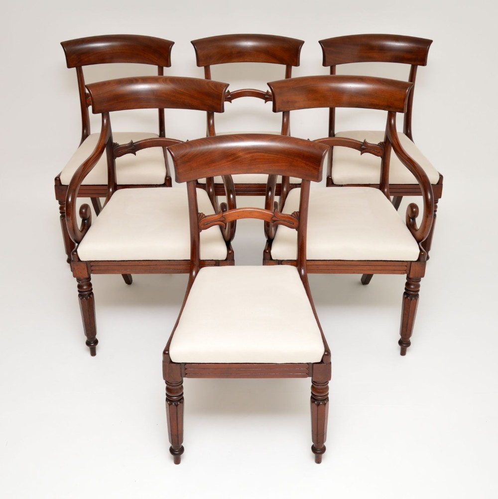 Set of Six Antique Victorian Mahogany Dining Chairs