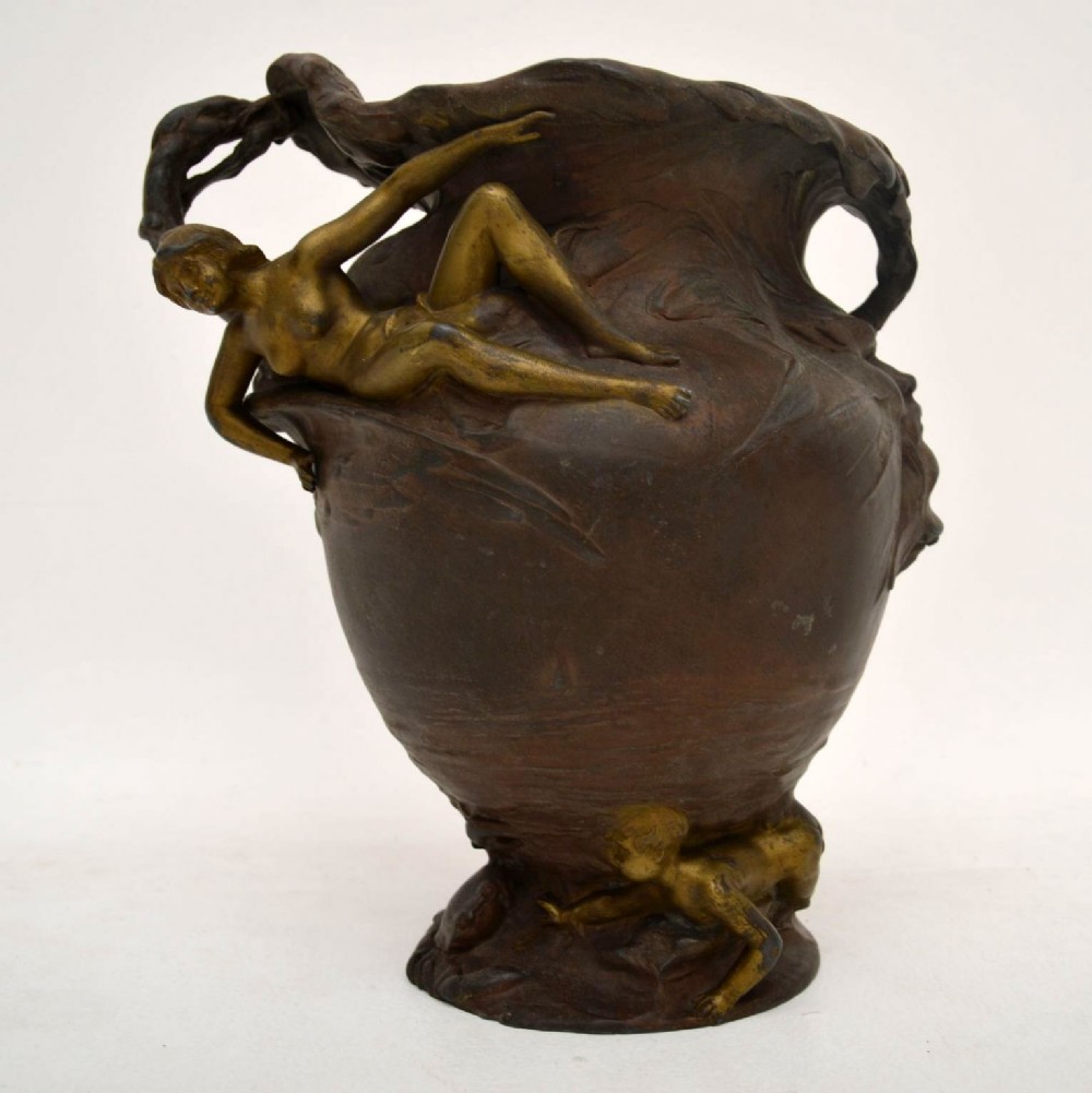 Antique Art Nouveau Bronze Urn
