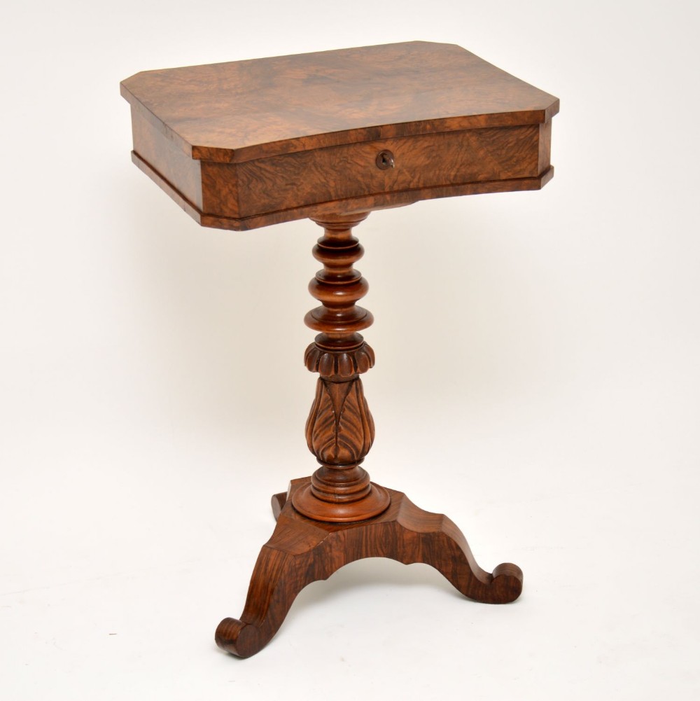 Antique Burr Walnut Vanity or Work Table