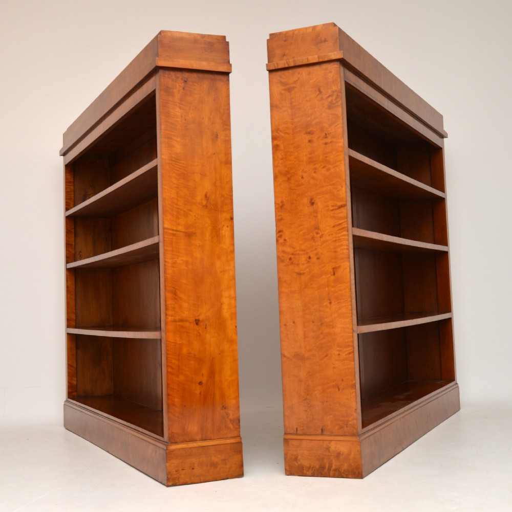 
Pair of Antique Swedish Biedermeier Satin Birch Open Bookcases View VII