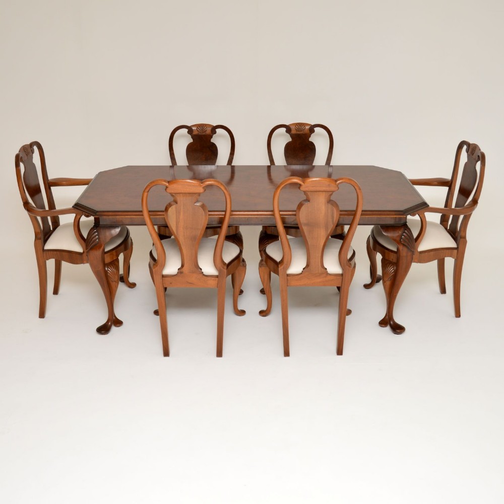 Burr Walnut Dining Chairs & Table
