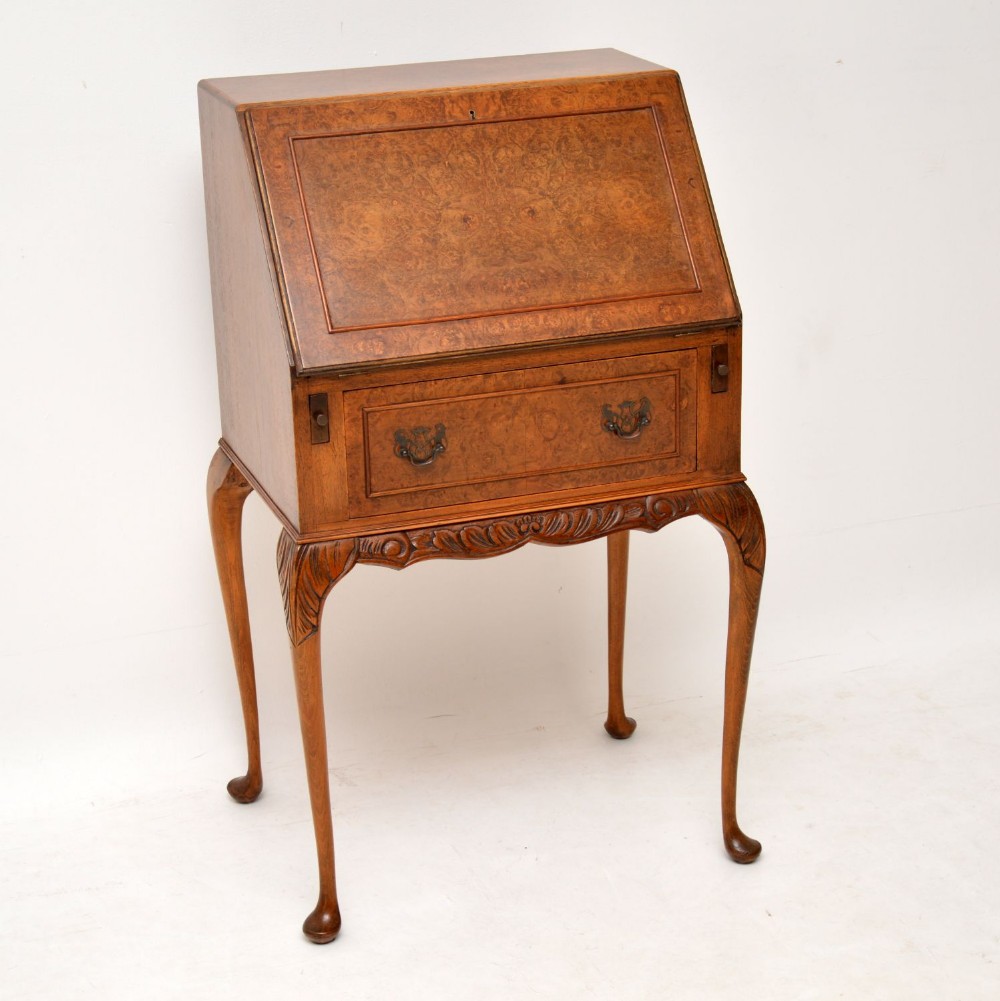 Antique Burr Walnut Writing Bureau