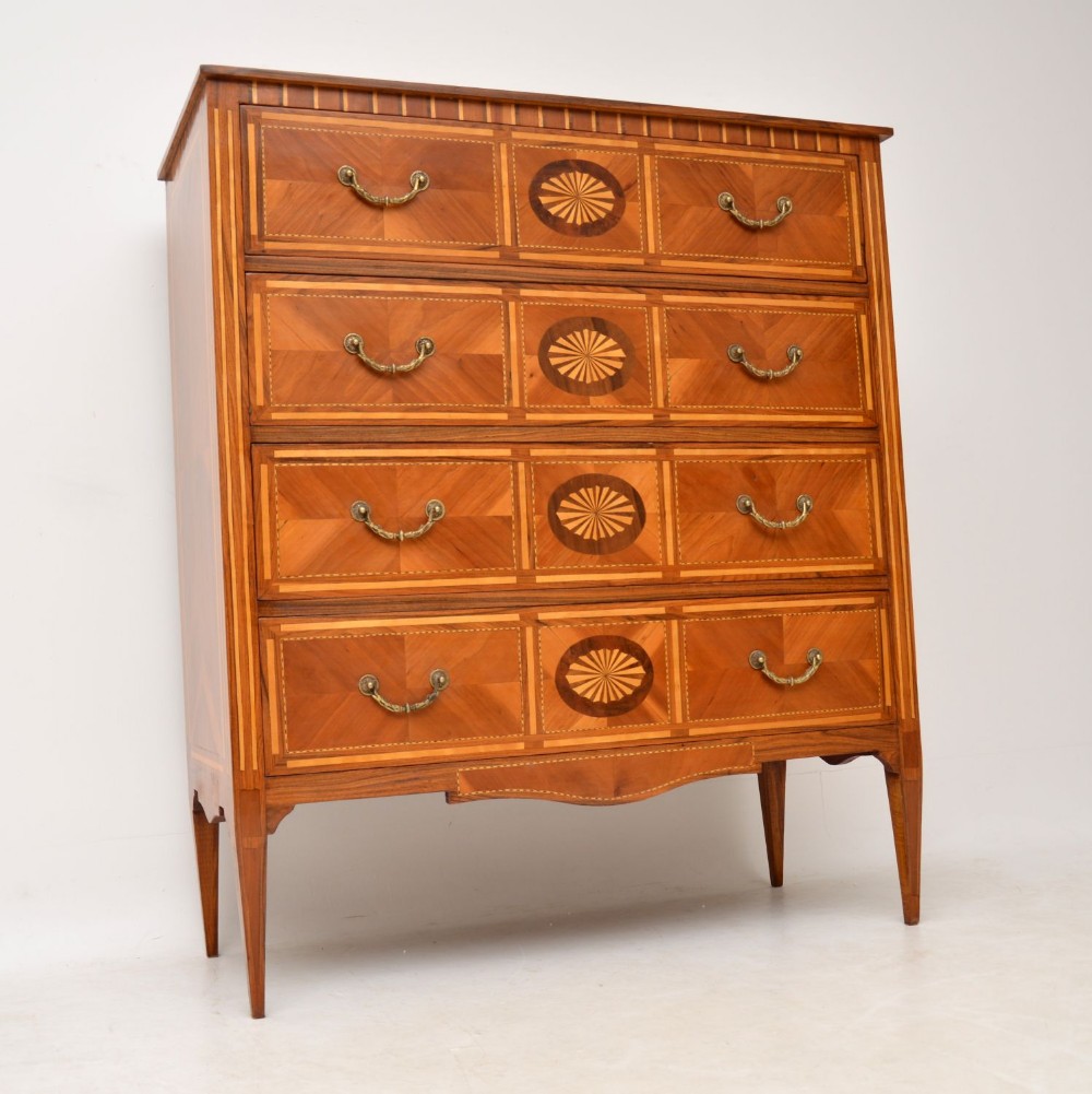 Antique Neoclassical Style Inlaid Marquetry Chest of Drawers
