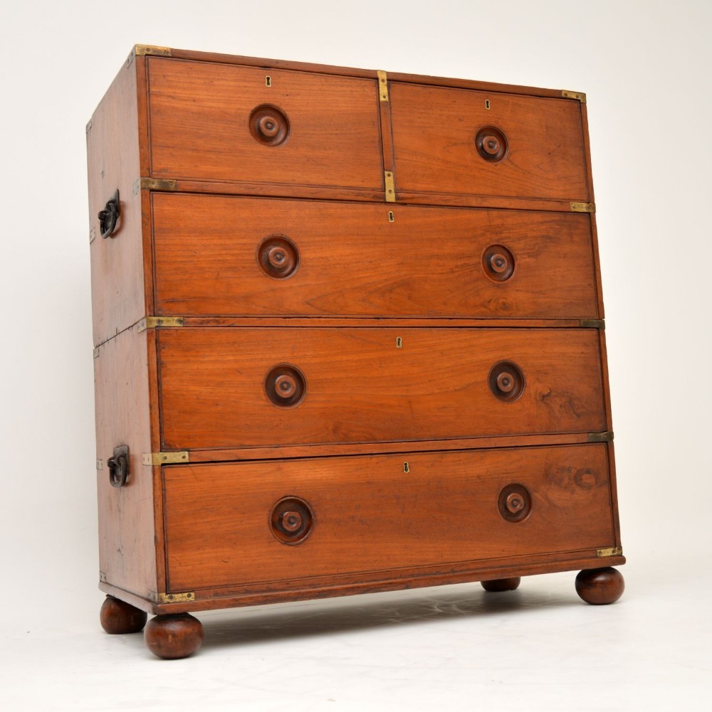 Antique Mahogany Military Campaign Chest of Drawers