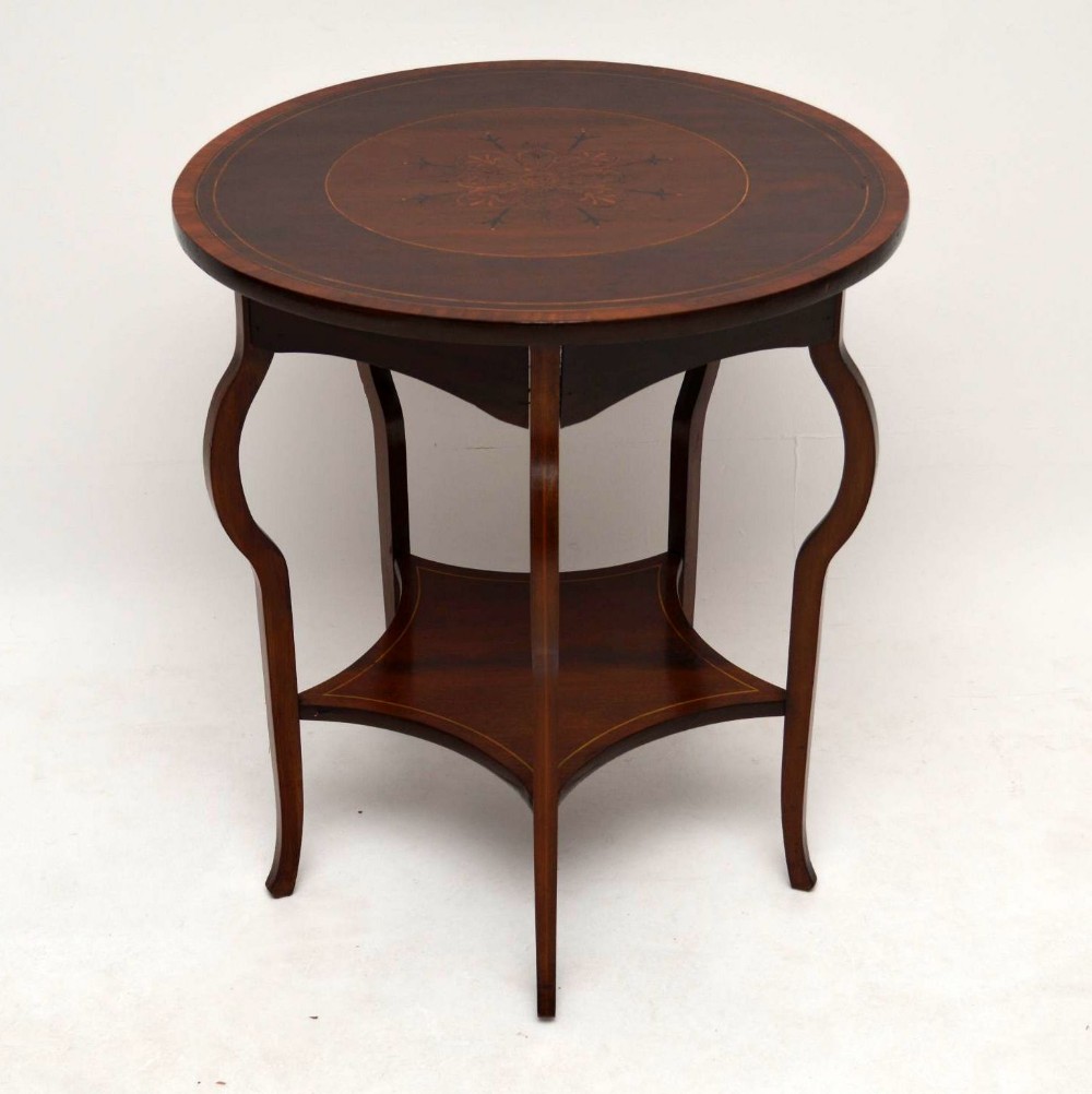 Antique Edwardian Inlaid Mahogany Occasional Table