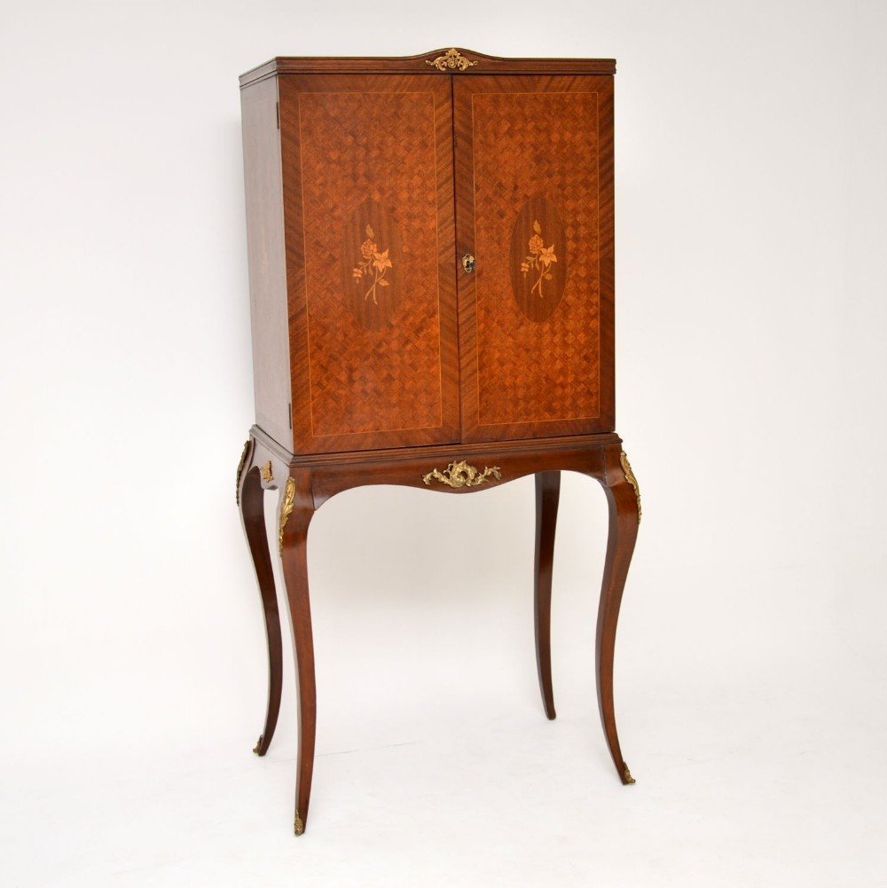 Antique French Parquetry Cocktail Drinks Cabinet