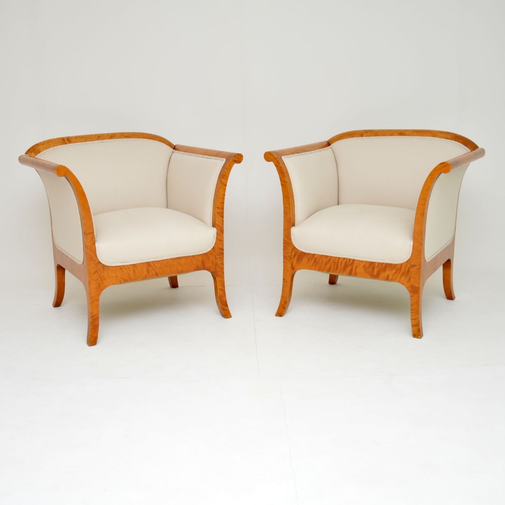 Pair of Antique Swedish Biedermeier Armchairs