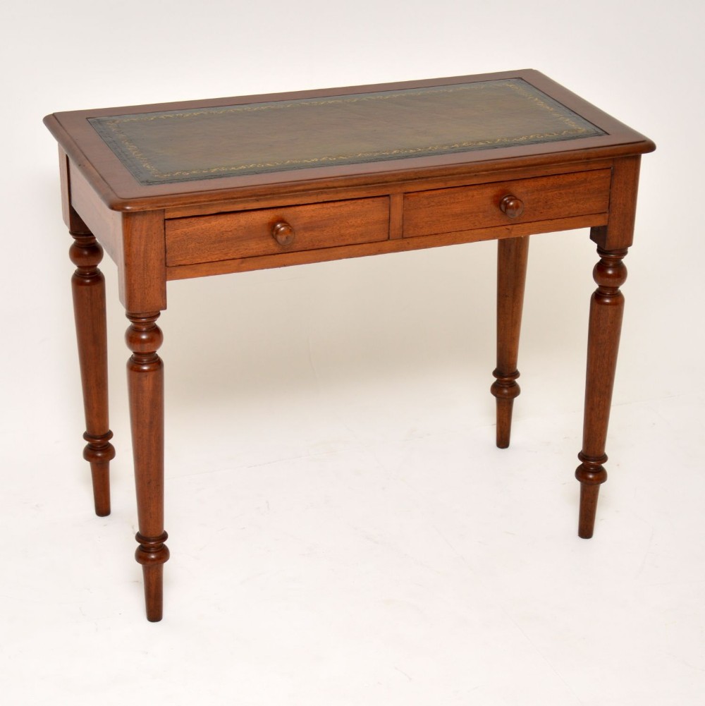 Antique Victorian Mahogany & Leather Writing Table
